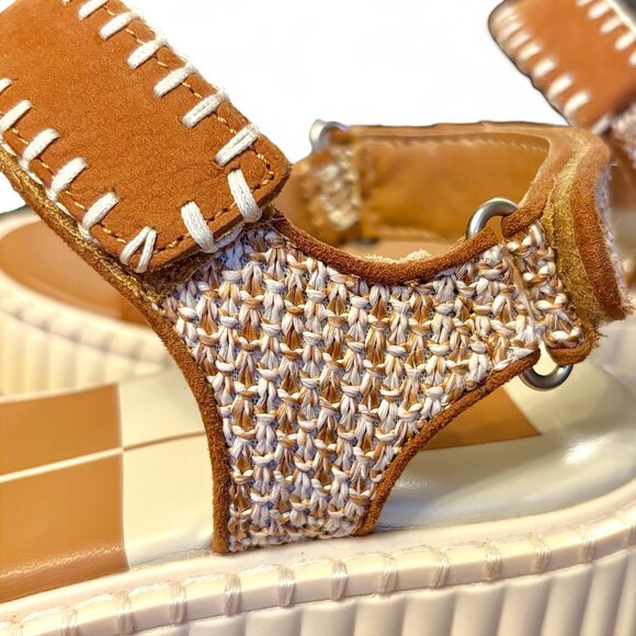 Dolce Vita Brown and Cream Platform Sandals - Picture 8 of 10
